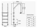 SOLO MELI PIS - ESCALERA ACERO INOXIDABLE 3 P INTERWATER PISCINAS ALBERCAS