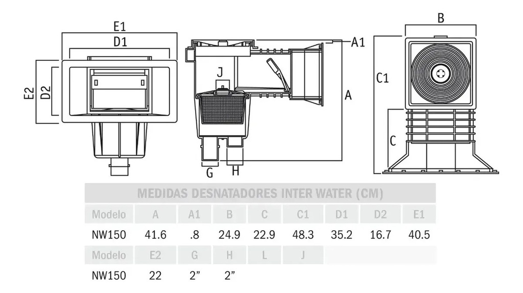 SOLO MELI PIS - DESNATADOR SKIMMER BOCA ANCHA PARA ALBERCA O PISCINA