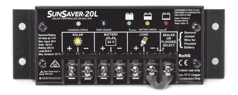 SOLO MELI PIS - CONTROLADOR DE CARGA Y DESCARGA SUNSAVER, 20 A, 12 VCD