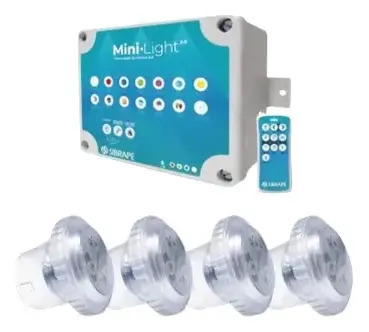 SOLO MELI SUR - KIT DE 4 MINI LAMPARA 6W CONTROL TRANSFORMADOR ALBERCA RGB