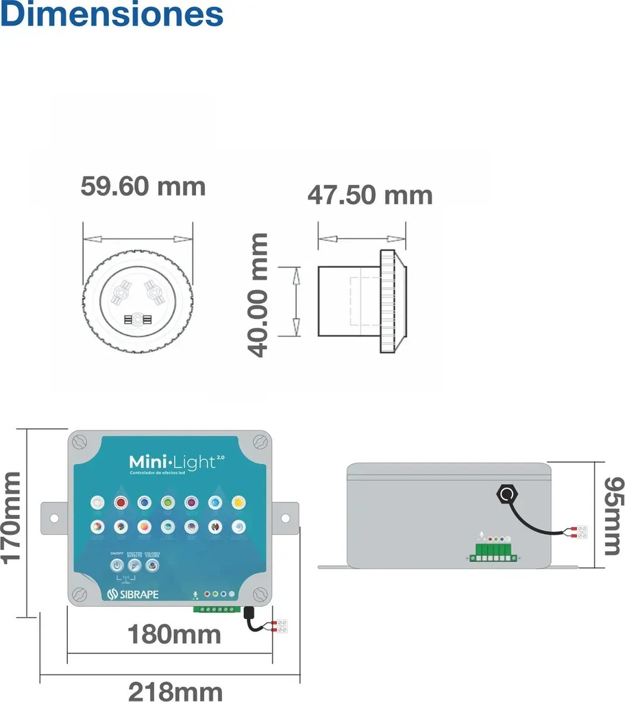 SOLO MELI PIS - KIT DE 4 MINI LAMPARA 6W CONTROL TRANSFORMADOR ALBERCA RGB R