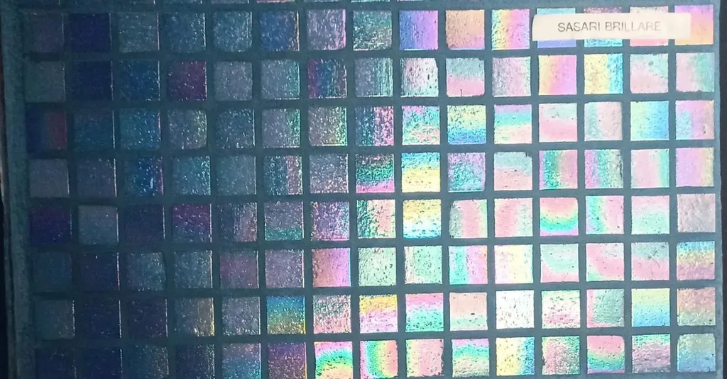 SOLO MELI PIS - MOSAICO PARA ALBERCA MEZCLA SASSARI BRILLARE AZUL ACERO