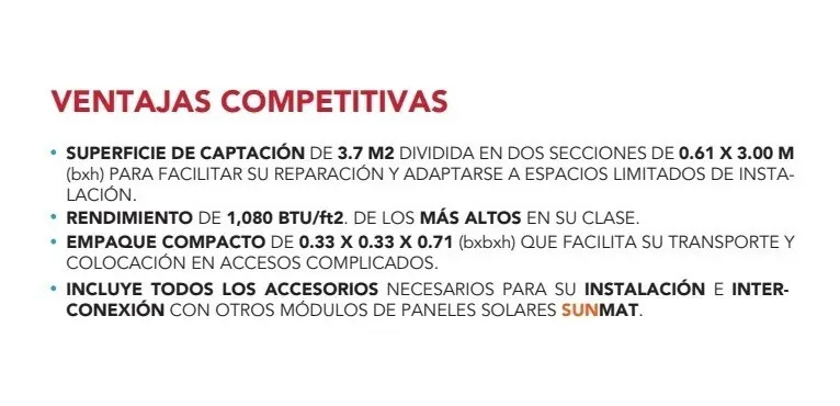 SOLO MELI PIS - 2 PANEL CALENTADOR SOLAR PARA ALBERCA SUNMAT 3.7 M2 DE AREA