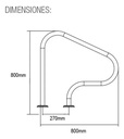 SOLO MELI PIS - PAR PASAMANOS PARA ALBERCA ACERO INOXIDABLE 304