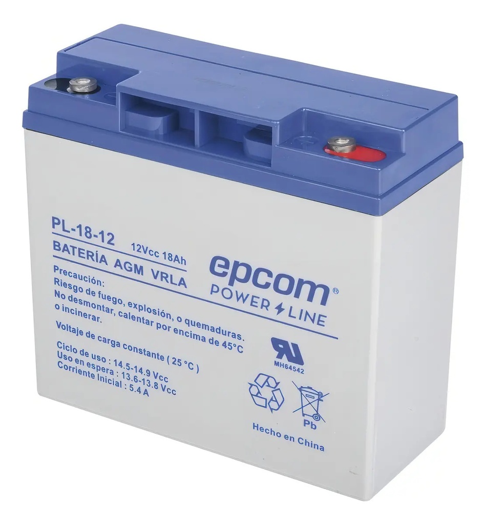 SOLO MELI SUR - BATERÍA AGM VRLA 12V 18AH EPCOM POWERLINE PL-18-12 TERMINAL M5