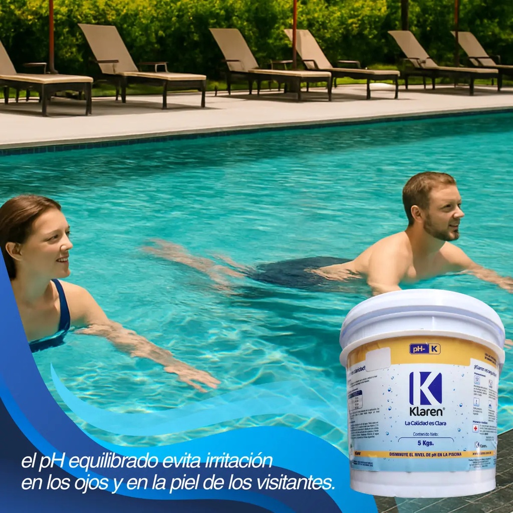 SOLO MELI SUR - REDUCTOR DE PH KLAREN 5 KG PARA ALBERCA DISMINUYE ALCALINIDAD TOTAL BLANCO
