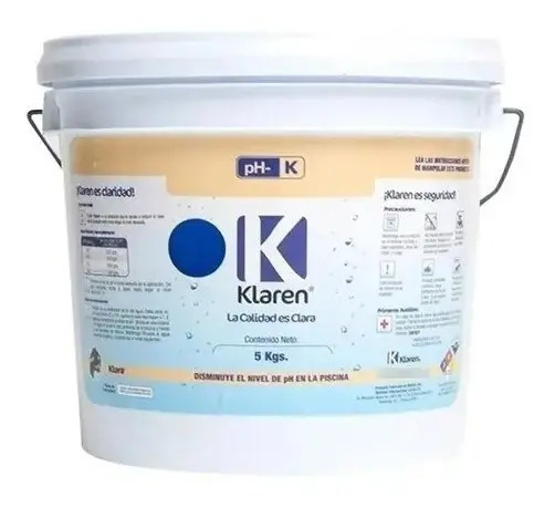 SOLO MELI SUR - REDUCTOR DE PH KLAREN 5 KG PARA ALBERCA DISMINUYE ALCALINIDAD TOTAL BLANCO