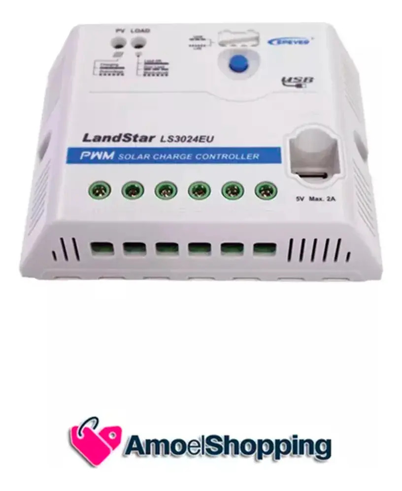 SOLO MELI SUR - CONTROLADOR SOLAR PWM 12/24 V 30 A, SALIDA USB EML COLOR BLANCO