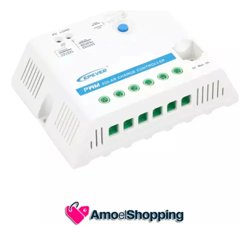 SOLO MELI SUR - CONTROLADOR SOLAR PWM 12/24 V 30 A, SALIDA USB EML COLOR BLANCO