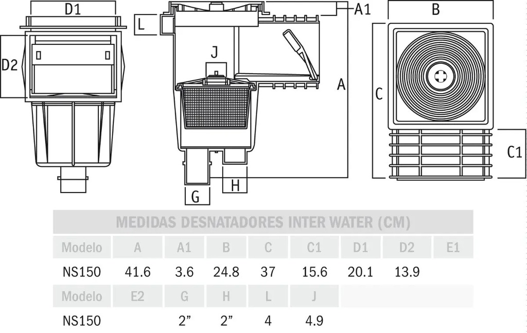 SOLO MELI - JUEGO DE EMPOTRABLES PARA PISCINAS ALBERCAS DESNATADOR PVC