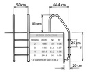 SOLO MELI - ESCALERA 4 PEDAÑOS AC. INOXIDABLE PISCINAS ALBERCAS