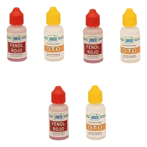 SOLO MELI - 3 REPUESTOS OTO Y FENOL PARA KIT ANALIZADOR ALBERCA