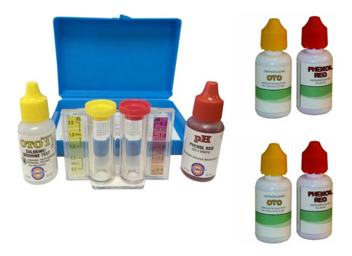 SOLO MELI - KIT ANALIZADOR DE ALBERCAS DE PH Y CLORO CON 2 REPUESTOS