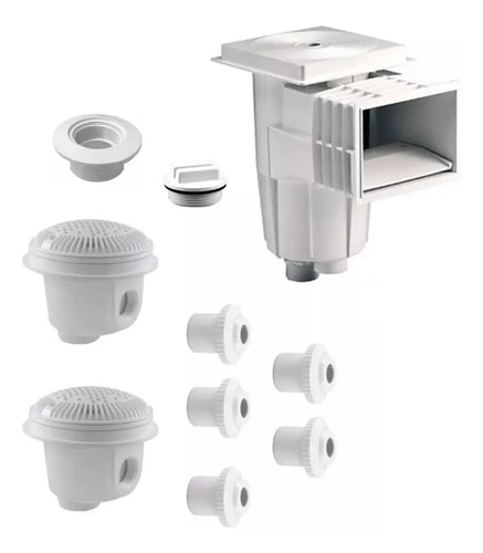 SOLO MELI - KIT DE EMPOTRABLES PARA ALBERCA CON 2 DREN Y 2 DESNATADOR