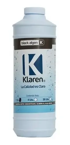SOLO MELI - QUIMICO ALGICIDA KLAREN 1 LT. ELIMINA ALGA NEGRA DE ALBERCAS