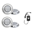 SOLO MELI - 4 LAMPARA LED RGB PISCINA DELUXE 7 WATTS, 12 VC + TRANSFORMA