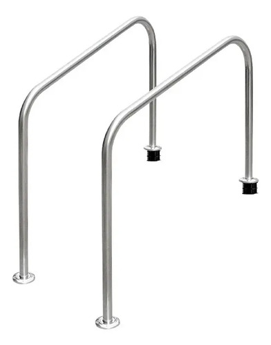 SOLO MELI - PAR DE PASAMANOS 2 CURVAS ACERO INOX PARA ALBERCA 48