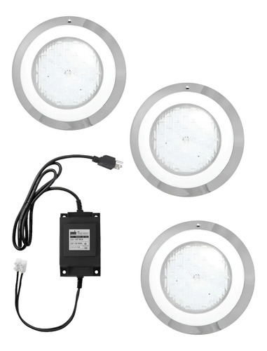 SOLO MELI - 3 LAMPARA LED PARA PISCINA RGB, 18 WATTS, 12 VCA Y TRANSFORM