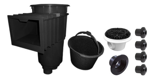 SOLO MELI - KIT DE EMPOTRABLES ALBERCA NEGRO DREN FONDO DESNATADOR