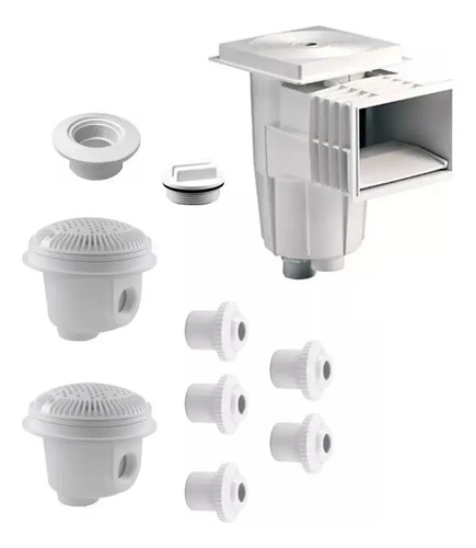 SOLO MELI SUR - KIT DE EMPOTRABLES PARA ALBERCA CON 2 DREN Y DESNATADOR