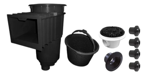 SOLO MELI SUR - KIT DE EMPOTRABLES PARA ALBERCA NEGRO DREN FONDO DESNATADOR