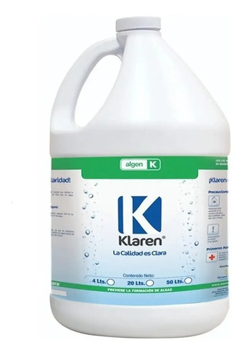 SOLO MELI SUR - ALGICIDA ALGEN KLAREN 4 LTS PARA ALBERCAS ELIMINA ALGAS
