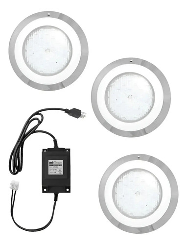 SOLO MELI SUR - 3 LAMPARA LED PARA PISCINA RGB, 18 WATTS, 12 VCA Y TRANSFORM