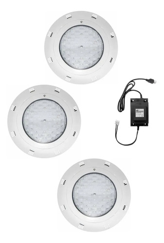 SOLO MELI SUR - 3 LAMPARA LED PARA PISCINA RGB, 18 WATTS, 12 VCA Y TRANSFORM
