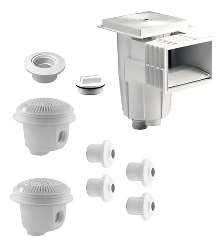 SOLO MELI SUR - KIT DE EMPOTRABLES PARA ALBERCA CON 2 DREN FONDO DESNATADOR