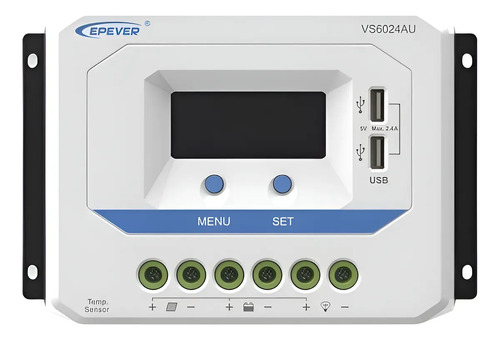 SOLO MELI PIS - CONTROLADOR SOLAR PWM 12/24V 60A EPEVER VS-6024-AU USB