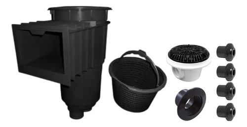 SOLO MELI PIS - KIT DE EMPOTRABLES PARA ALBERCA NEGRO DREN FONDO DESNATADOR