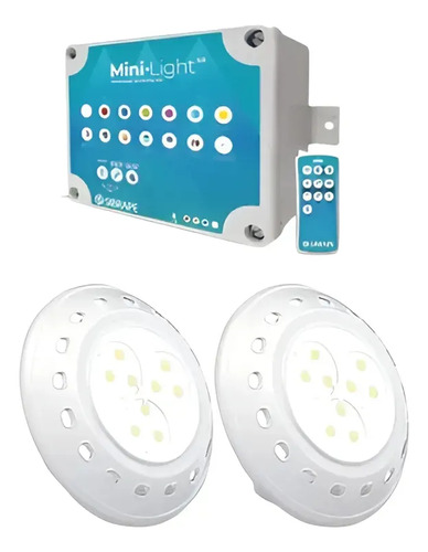 SOLO MELI PIS - KIT DE 2 MINI LAMPARA 18W CONTROL TRANSFORMADOR ALBERCA RGB